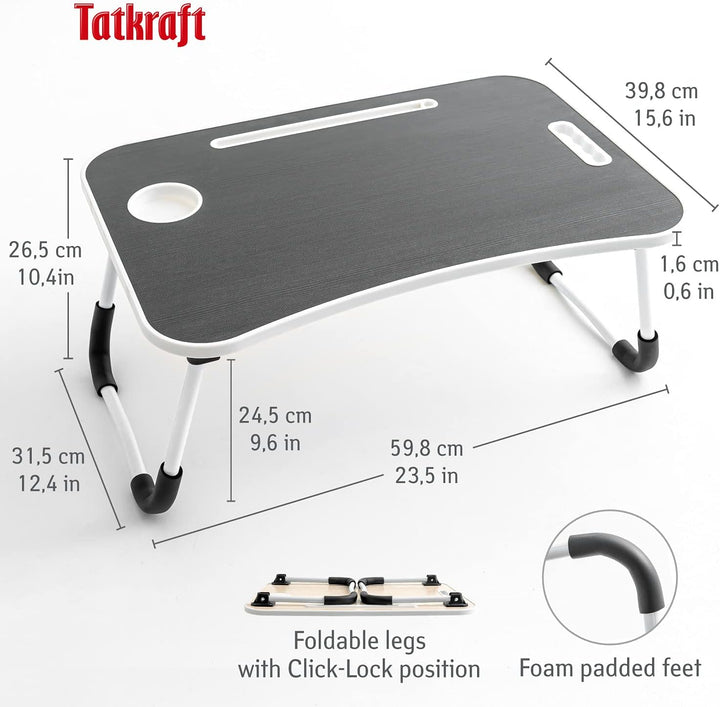 Tatkraft Casper Grosser Faltbare Betttisch und Laptoptisch, Bett Tablett mit Tassen Schlitz, Frühstü
