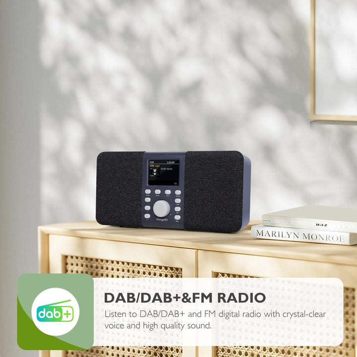 MangoKit MD5 Stereo DAB Radio mit Bluetooth,DAB Plus Radio,Digitalradio,UKW Radio,Tragbares Dab Radi
