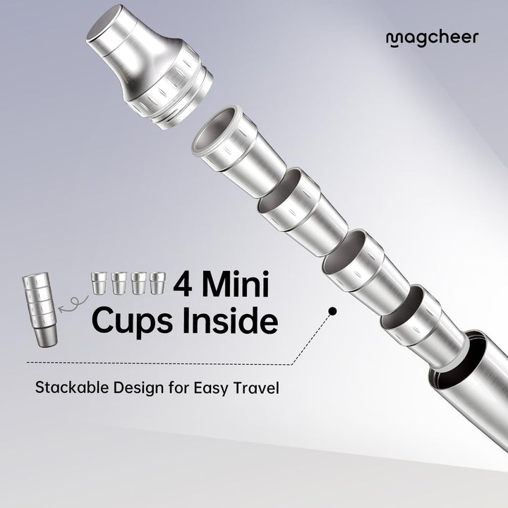 Cocktail Shaker Set mit Stapelbaren Bechern 900ml Premium Edelstahl Frostsicherer Doppelwand-Barkeep