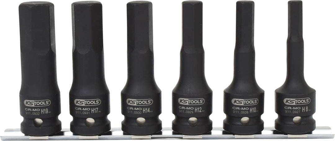 KS Tools 515.1104 1/2" Kraft-Bit-Stecknuss-Satz, lang, 6-tlg.