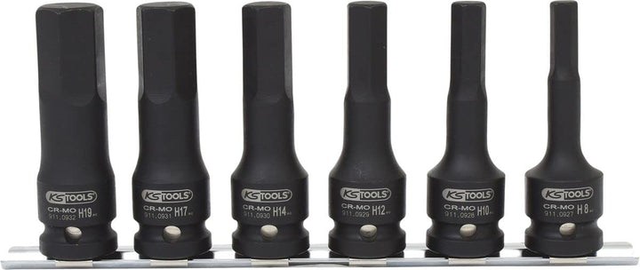 KS Tools 515.1104 1/2" Kraft-Bit-Stecknuss-Satz, lang, 6-tlg.