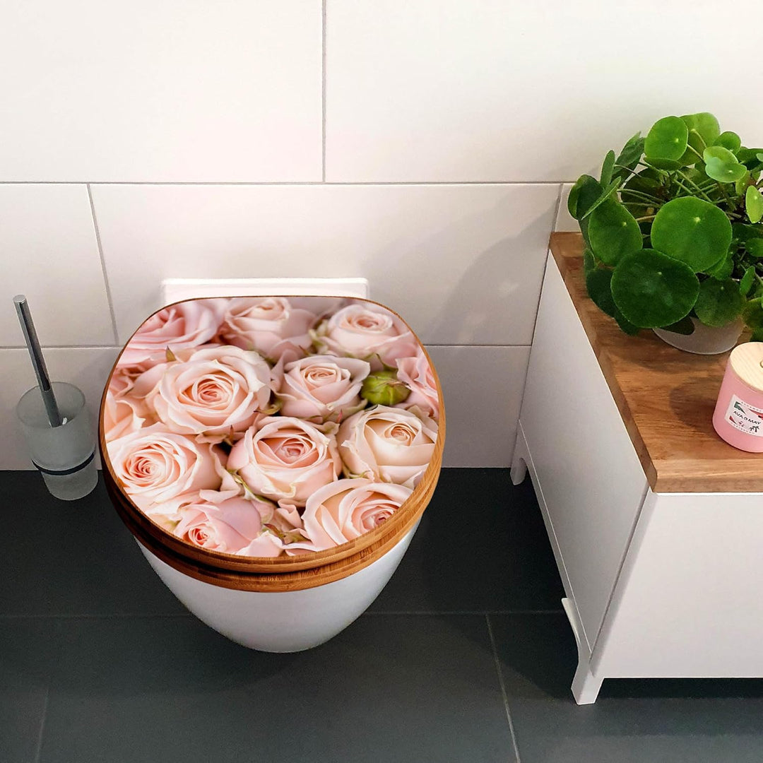 banjado Design WC Sitz Bambus Absenkautomatik 45,8x37,5cm - Toilettendeckel mit Absenkautomatik Holz