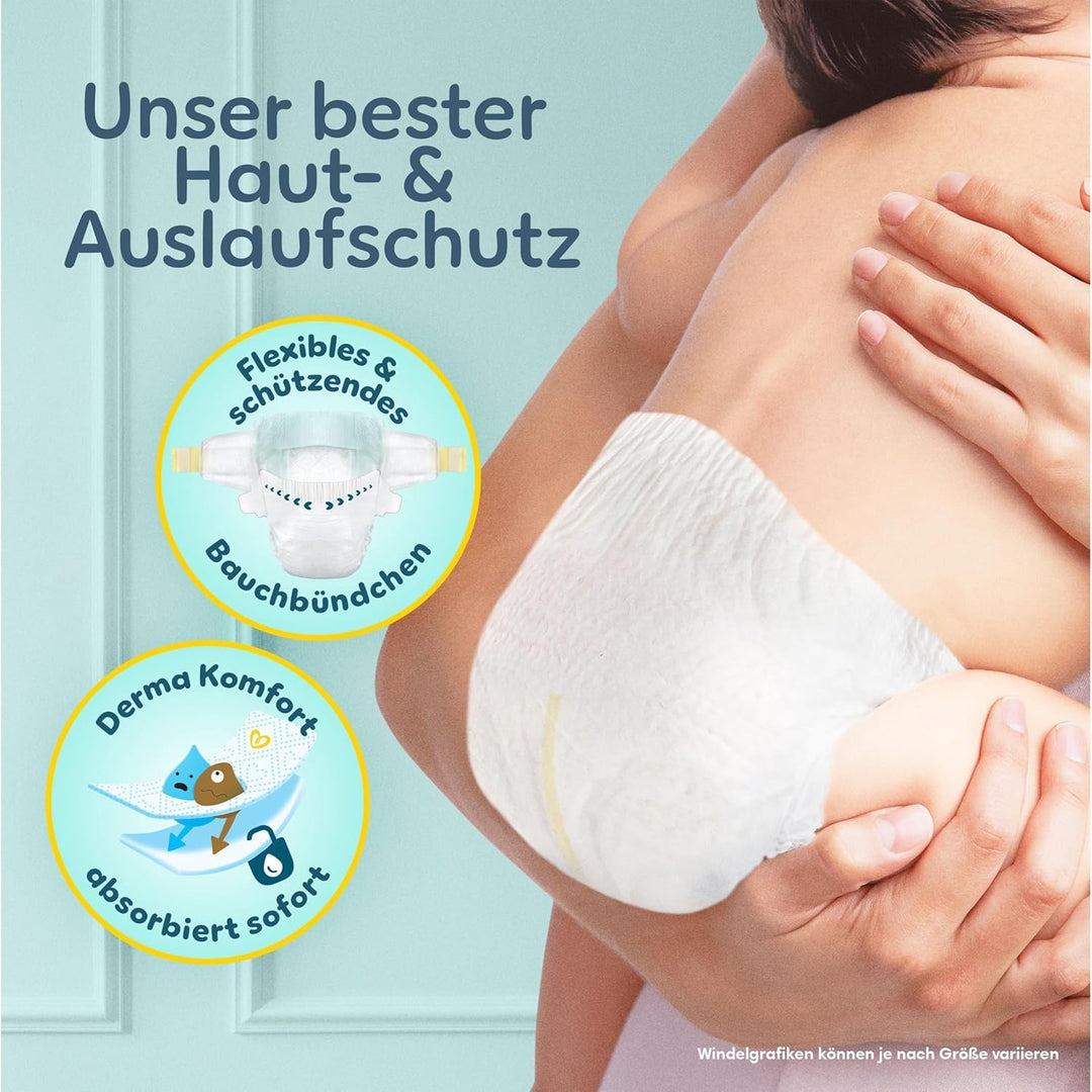 Pampers Baby Windeln Grösse 1 (2-5kg) Premium Protection, Newborn, HALBMONATSBOX, bester Komfort und