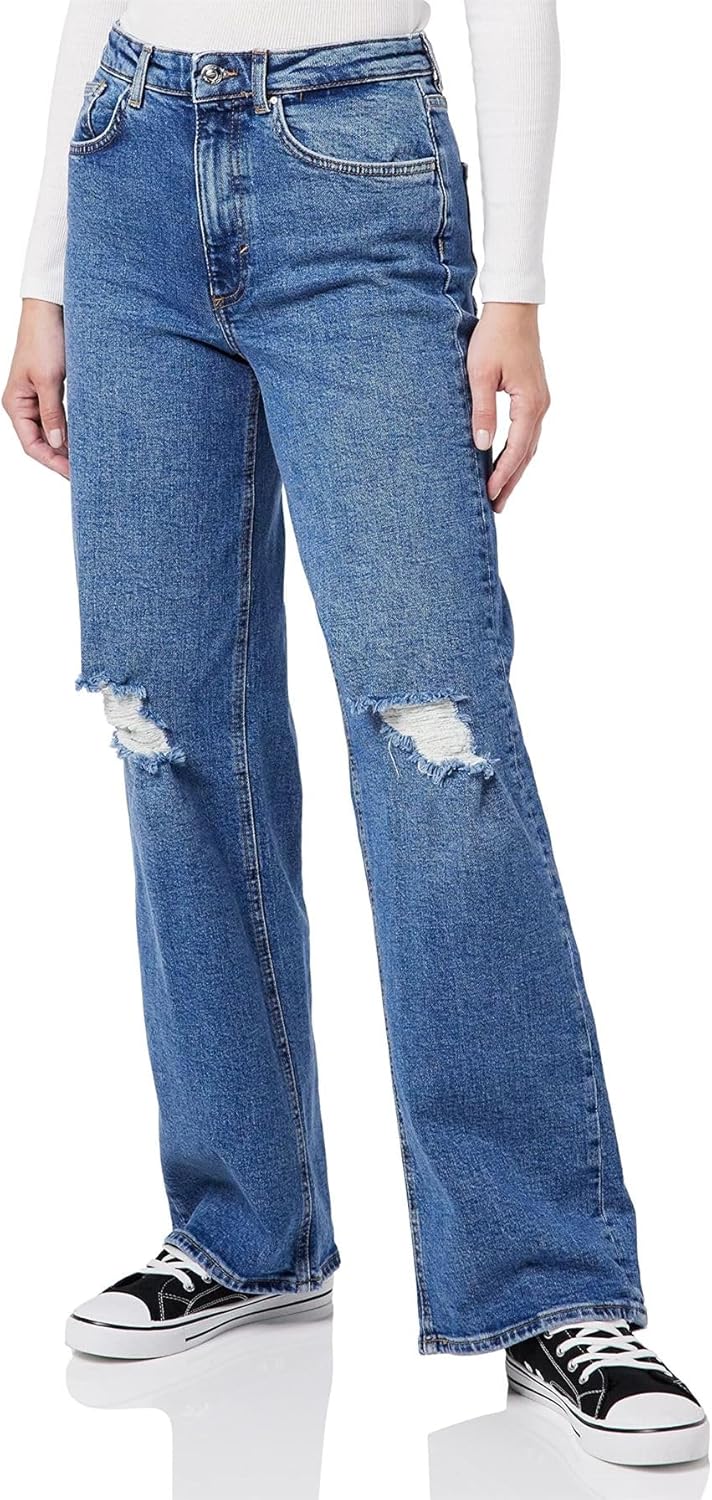 ONLY Damen Jeans 31W / 32L Dark Medium Blue Denim, 31W / 32L Dark Medium Blue Denim