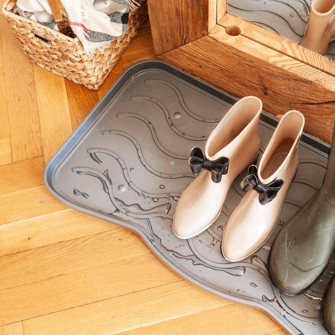 Set Schuhabtropfschale Schuhmatte wasserdichte, pflegeleicht, Kunststoffmatte schützt Böden Schuhabl