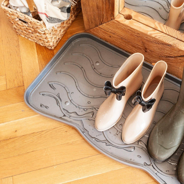 Set Schuhabtropfschale Schuhmatte wasserdichte, pflegeleicht, Kunststoffmatte schützt Böden Schuhabl