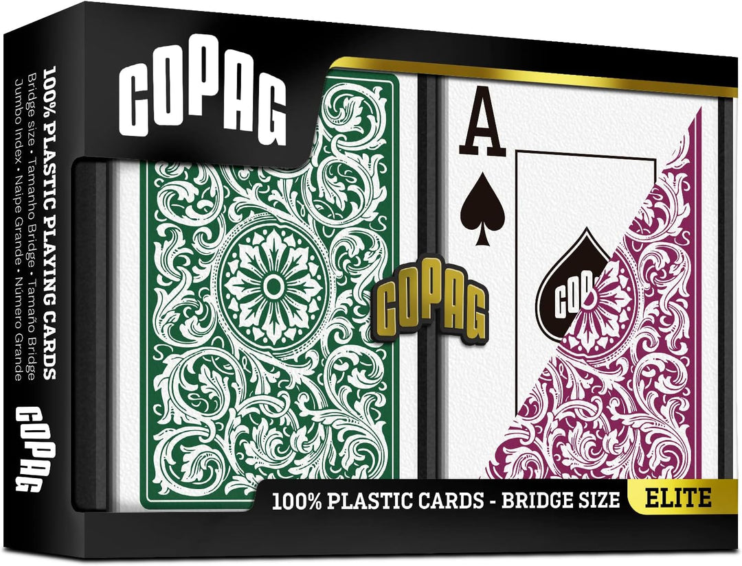 Copag Bridge Size Jumbo Index 1546 Spielkarten (grün Burgund Setup) Green/Burgundy 1 Set, Green/Burg