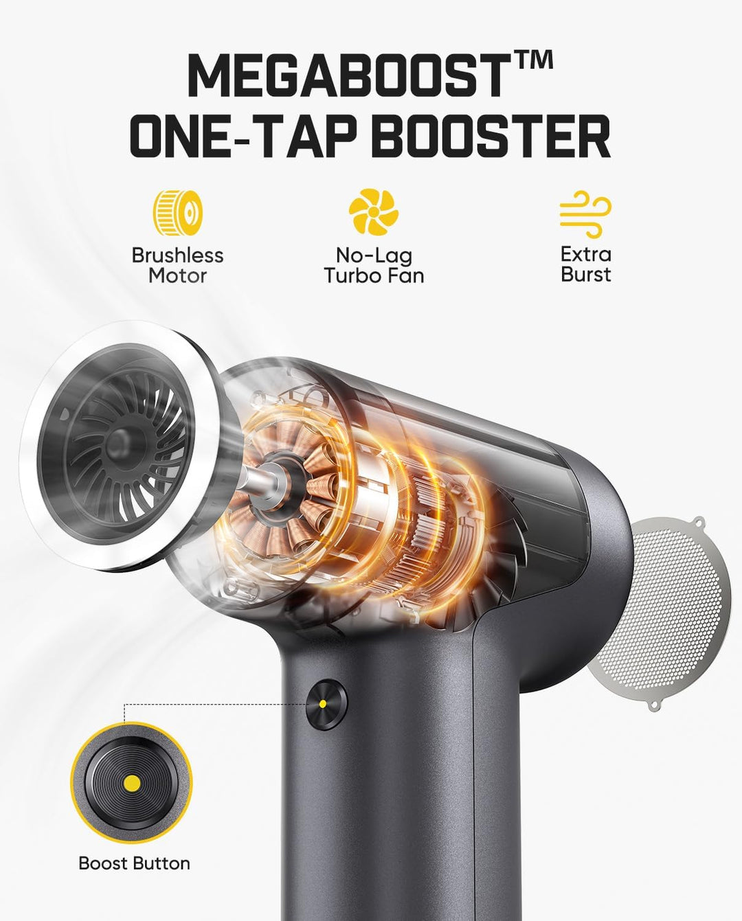 Fanttik B10 Pro Elektrische Staubgebläse, 110.000 U/min bürstenloser Motor, 3-Gang einstellbare Mini