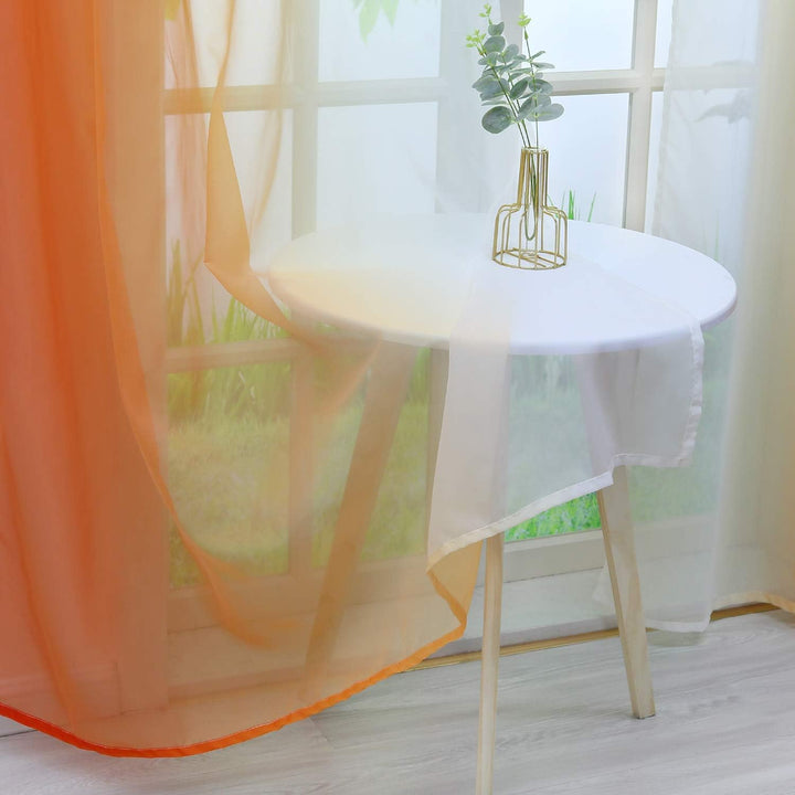 HongYa 2er-Pack Farbverlauf Gardinen Transparenter Voile Vorhänge Schals mit Kräuselband H/B 245/140