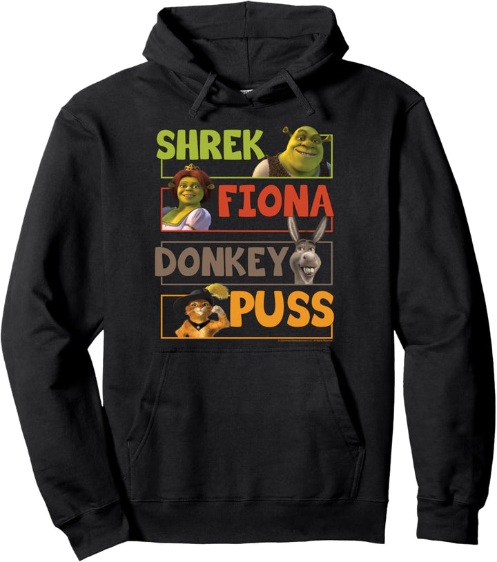 Shrek Group Shot Character Stack Pullover Hoodie