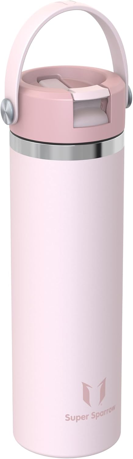 Sparrow Trinkflasche Edelstahl 750ml - Weiter Öffnung SwivelSip Thermosflasche mit Strohhalm - BPA-f