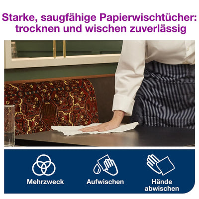 Tork Reflex Starke Mehrzweck-Papierwischtücher Weiss M4, SmartCore, 6 × 450 Blatt, 473472 Weiss 6 x