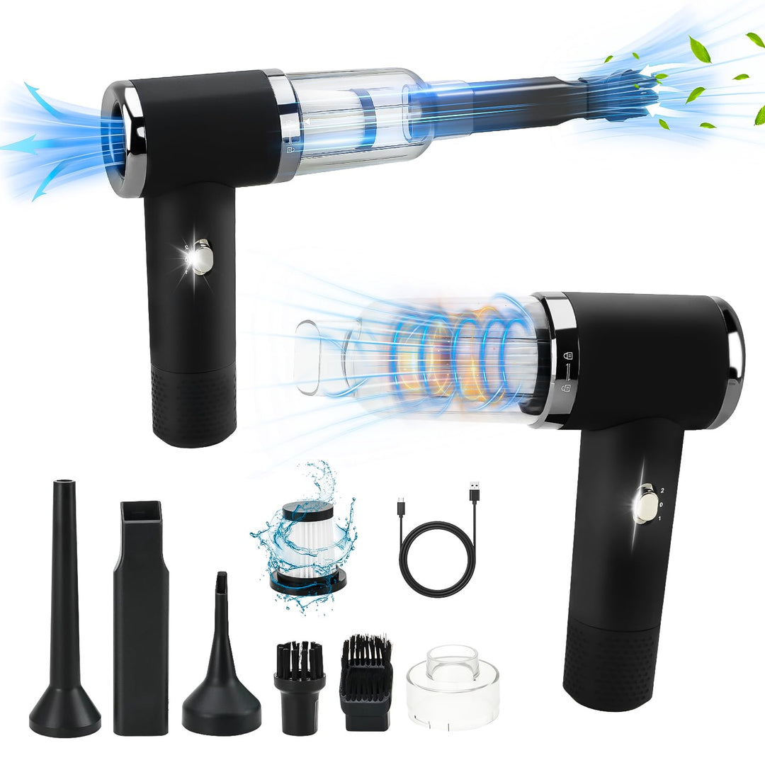 D-Lumina Handstaubsauger，15000PA kabelloser Handstaubsauger Akku mit USB-C Schnellladung，Auto Staubs