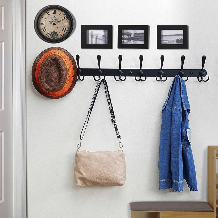 Dseap Garderobenleiste mit 8 haken, schwerlast 74cm Lang garderobenhaken, edelstahl wandgarderobe, k