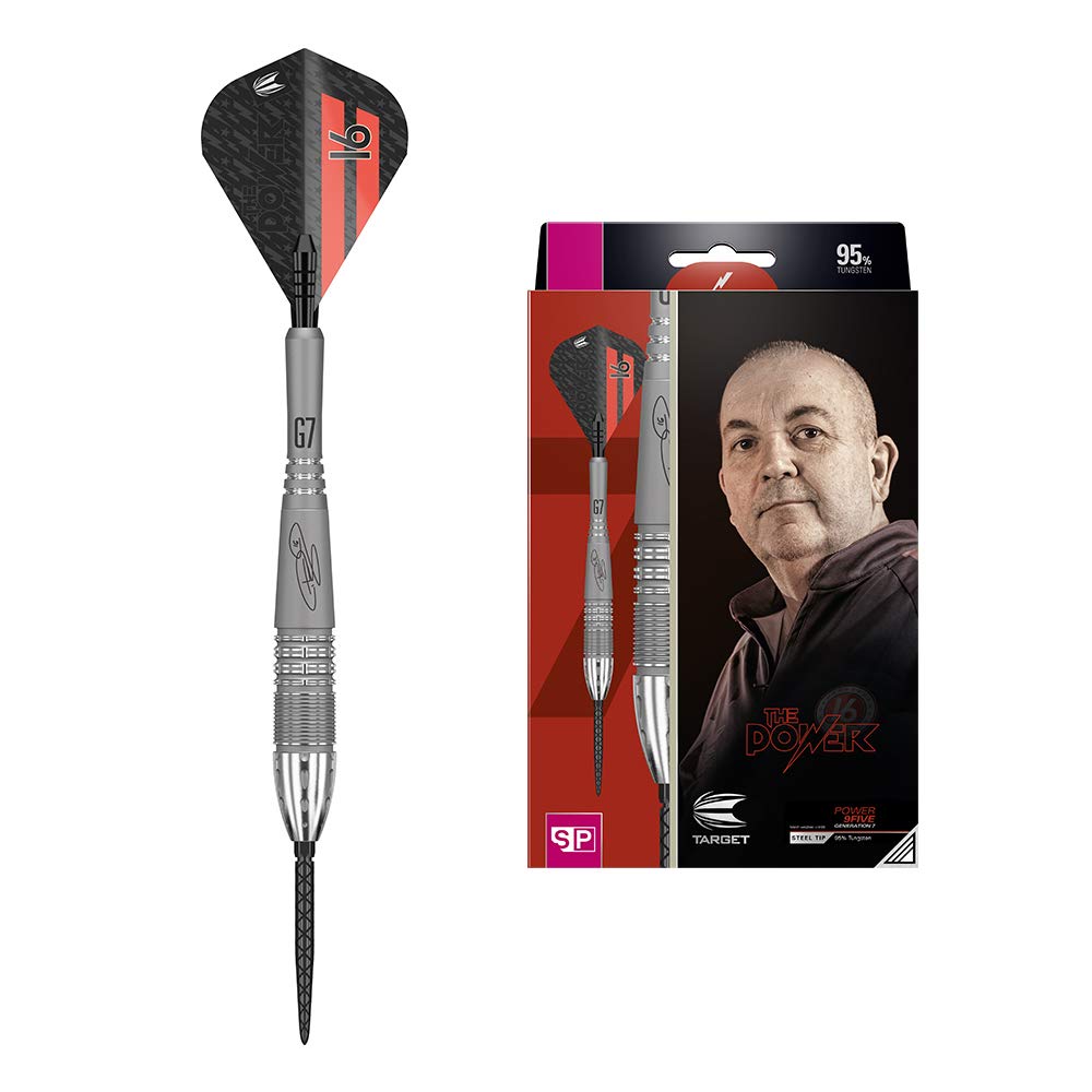 Target Darts Phil Taylor Power 9-Five 7 Gen 95% Woflram Swiss Point Steeldarts-Set 24gr, 24gr