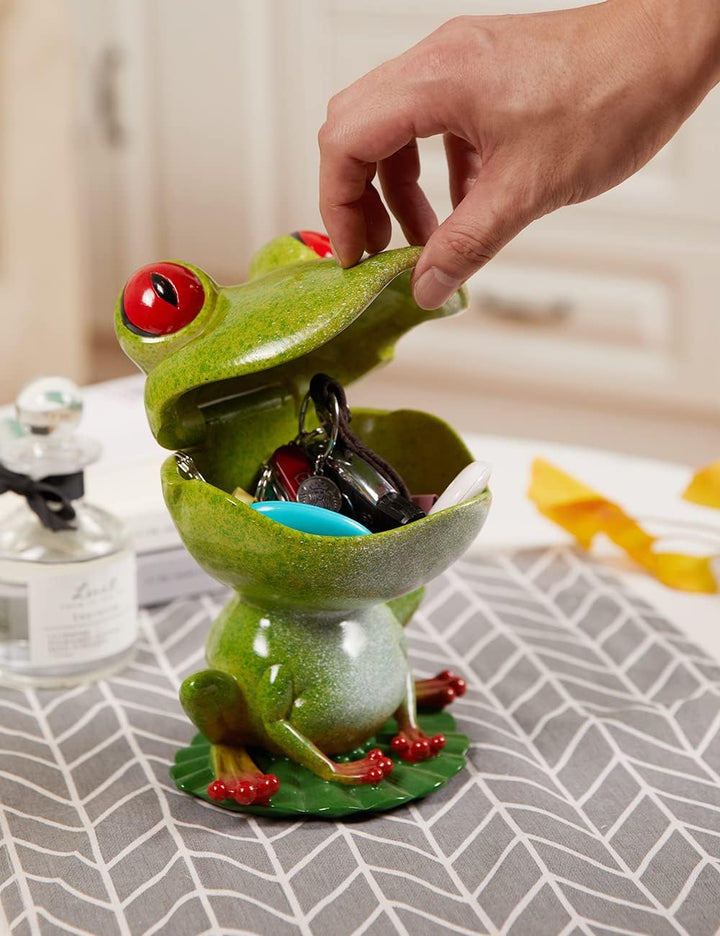 NENBOLEC Schmucktablett Nussschale Dessert Platte Frosch Skulptur Dekor Wohnzimmer Kunst Arts Polyre