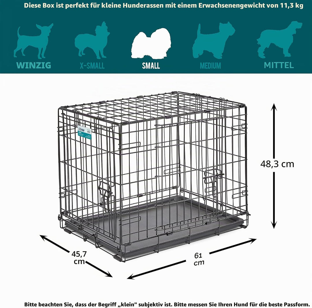 MidWest Homes for Pets iCrate Modell 1524 Hundebox, ca. 61 cm lang, mit Doppeltür, auslaufsicherer B