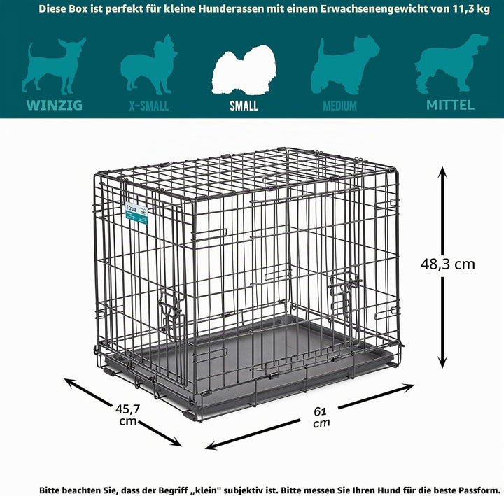 MidWest Homes for Pets iCrate Modell 1524 Hundebox, ca. 61 cm lang, mit Doppeltür, auslaufsicherer B