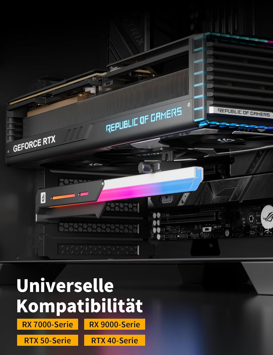 upHere GPU Halterung,ARGB Grafikkarten Halter/GPU Support mit 5V-ARGB-Beleuchtung,Verstellbare Grafi