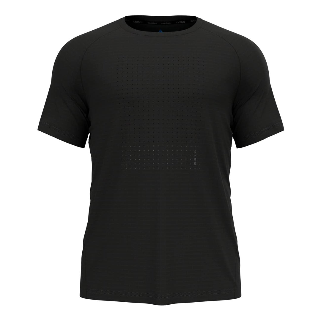 Odlo Herren Essential Print_313752 Kurzarm Laufshirt, Schwarz