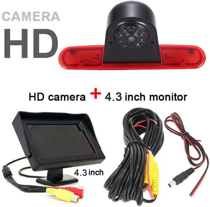 Bremsleuchte Rückfahrkamera + 4.3 Zoll TFT LCD Farbdisplay Auto Monitor, IR Nachtsicht Auto Rückfahr