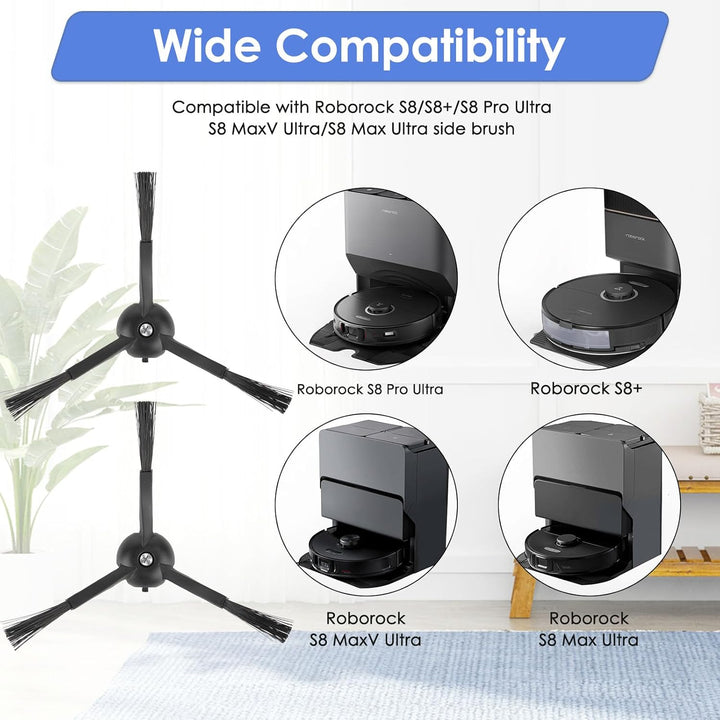 (6 Stück) Seitenbürsten für Roborock Q5 Max+, S8 MaxV Ultra, Q5 Pro, Q8 Max+, Q Revo, Qrevo Pro, Qre