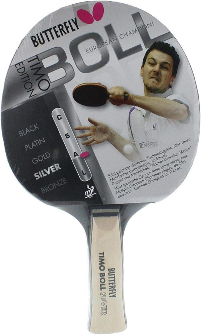 Butterfly Timo Boll Tischtennisschläger - ITTF zugelassen Silver, schwarz-silver 85015, Silver, schw