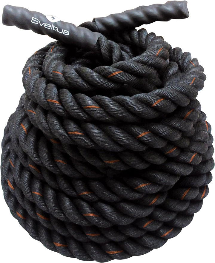 Sveltus Battle Rope Seil Ø 38mm 10m Tau schwarz Functional Training Bootcamp