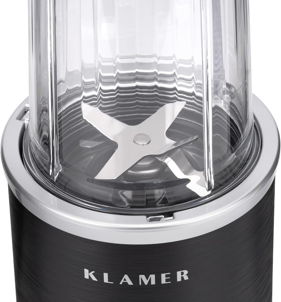 KLAMER Bullet Mixer 1000 Watt, Smoothie Maker, elektrischer Shake Mixer mit 2 Mixbehältern, 2 Klinge