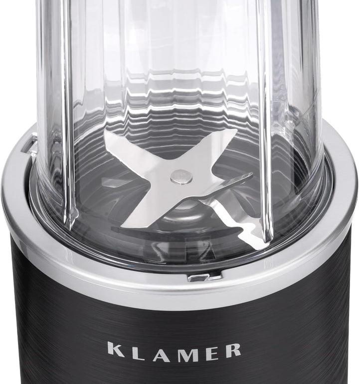 KLAMER Bullet Mixer 1000 Watt, Smoothie Maker, elektrischer Shake Mixer mit 2 Mixbehältern, 2 Klinge
