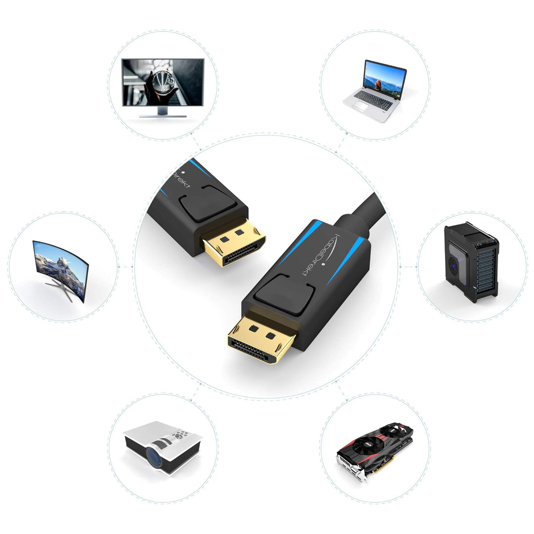 KabelDirekt – 4K &amp; 8K DisplayPort Kabel, 240Hz – 2x 2m – erhältlich in 1m bis 5m – DP Kabel für alle