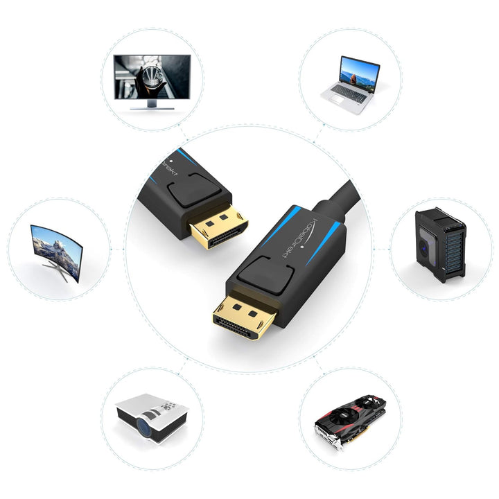 KabelDirekt – 4K &amp; 8K DisplayPort Kabel, 240Hz – 2x 2m – erhältlich in 1m bis 5m – DP Kabel für alle