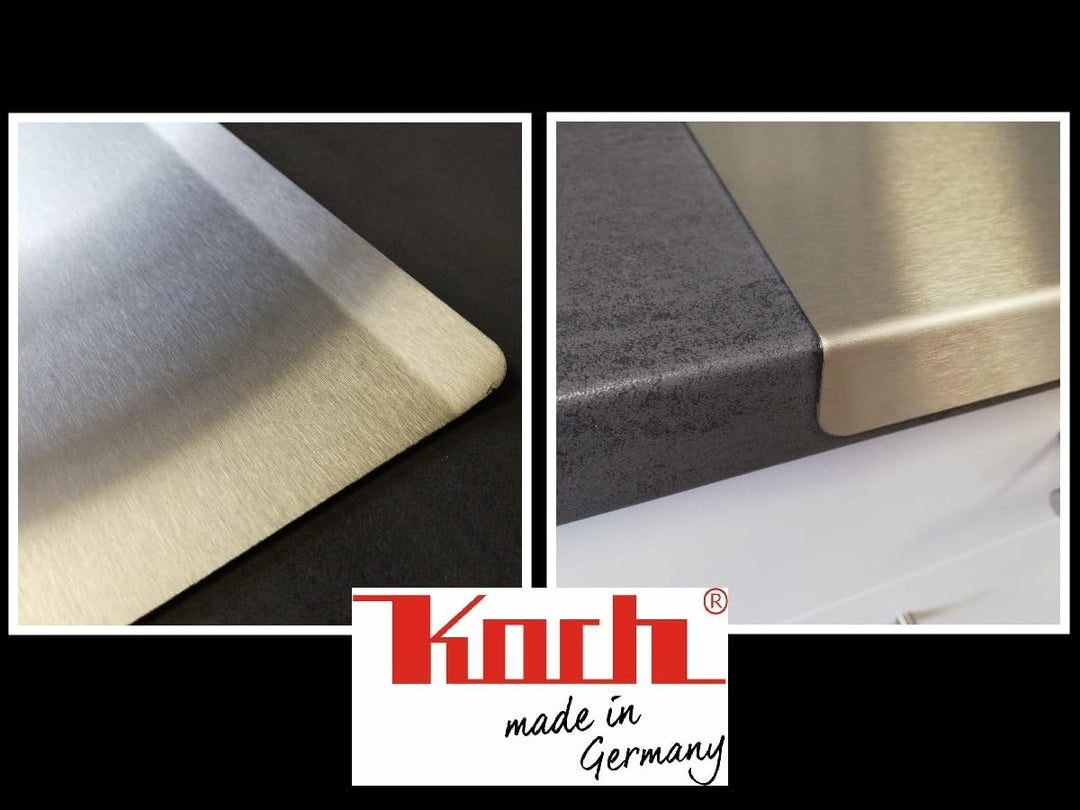 KOCH #68 Edelstahl Schneidebrett satinierte Oberfläche 50 x 40cm MIT hinterer Kantung - Hygiene Arbe