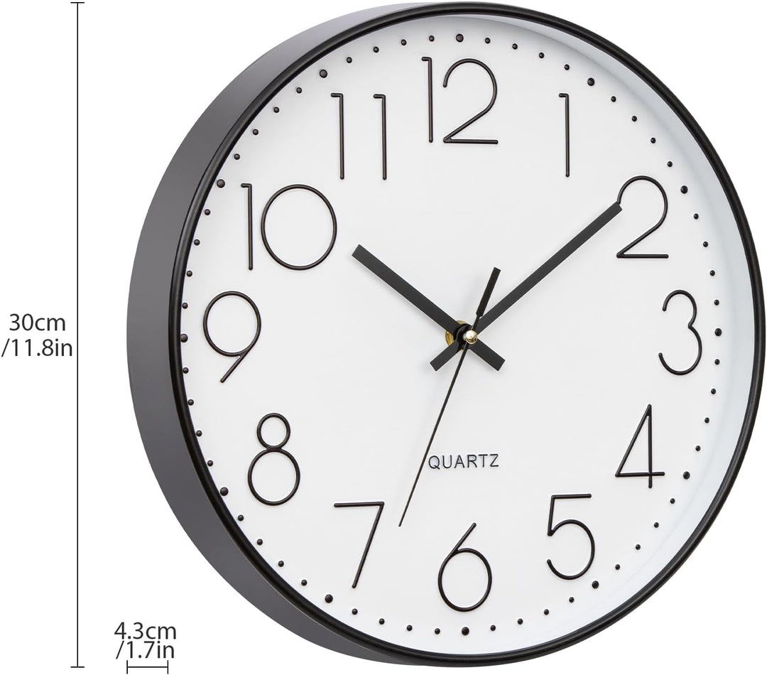 Küchenuhr Gross Wanduhr Ohne Tickgeräusche Lautlos 30cm Quarz Batterie Betriebene Wanduhr Einfach zu