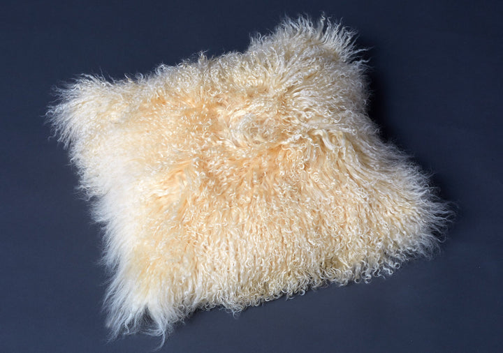 Reissner Lammfelle Tibet Lammfell Kissenbezug langflorig 30x30cm JAY08 Farbe Hellbeige/gelbbeige Jay