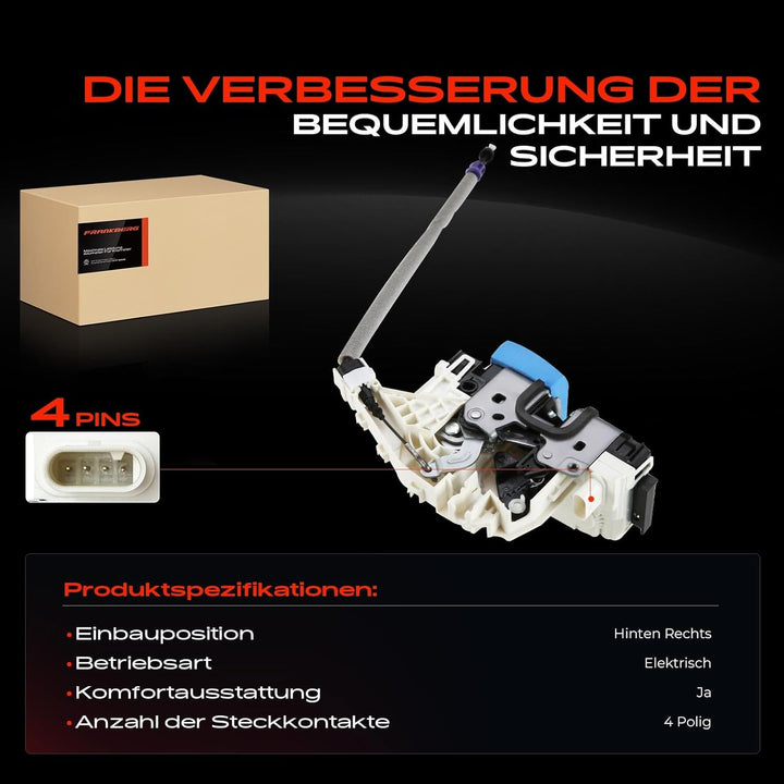 Frankberg Türschloss Stellmotor Hinten Rechts 4-Polig Kompatibel mit W204 C180 C200 C220 C230 C250 C