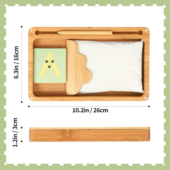 AtMini Montessori sandtablet Frühes Training buchstaben und Zeichens pielzeug Holz Montessori Sandti
