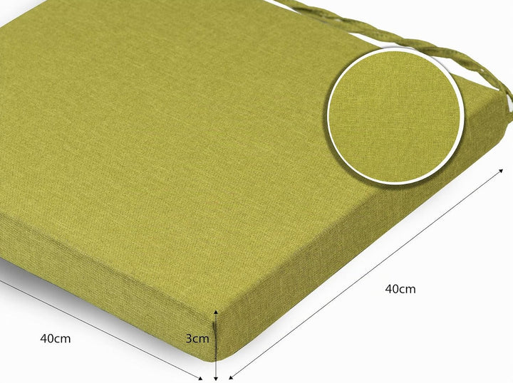sunnypillow 4er Set Stuhlkissen mit Bindebänder - 40 x 40 x 3 cm - Sitzkissen Outdoor für Stühle/Bän