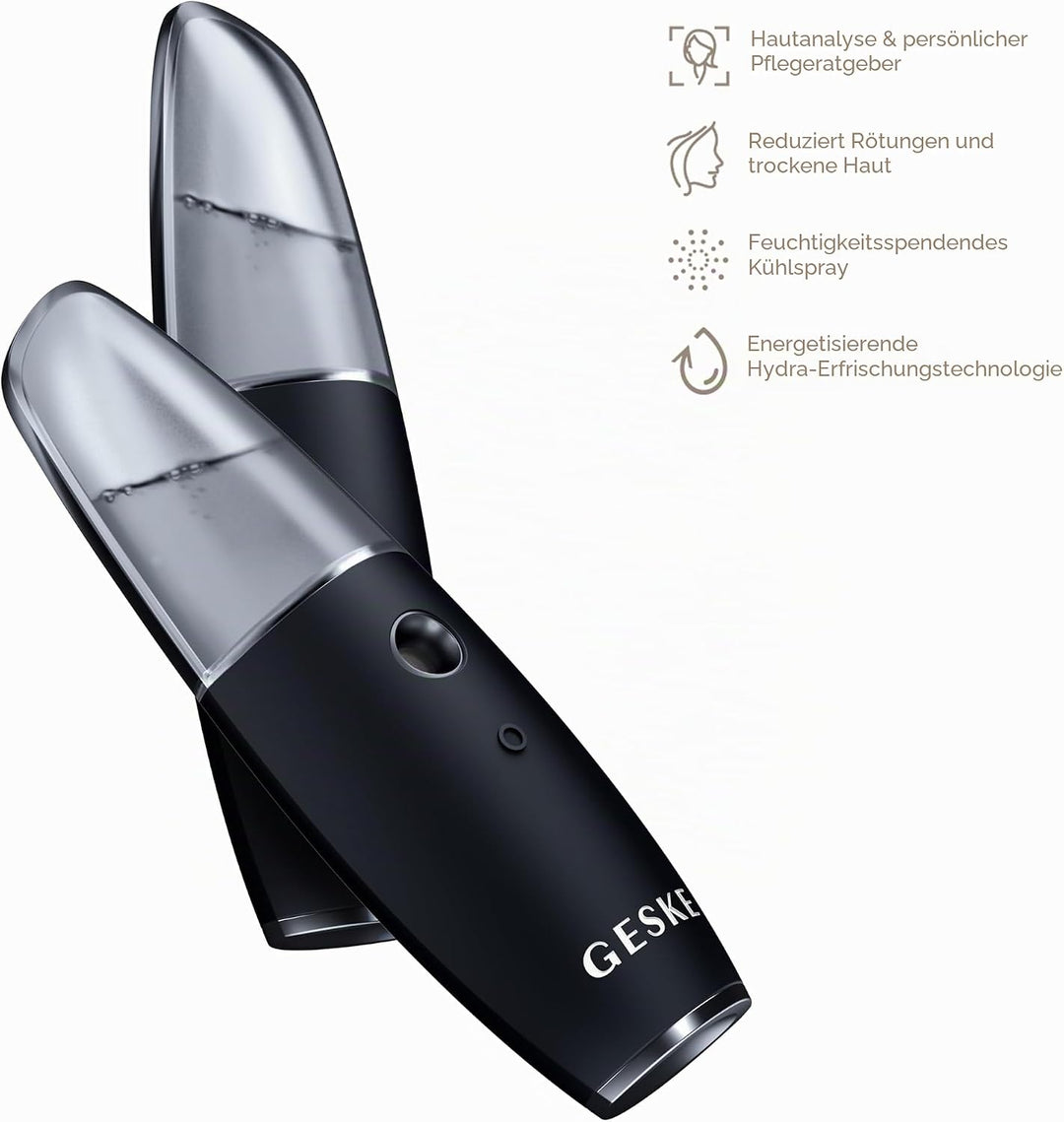 GESKE | SmartAppGuided™ Facial Hydration Refresher | 4 in 1 | Wasserzerstäuber | Gesichtsdampfer | W