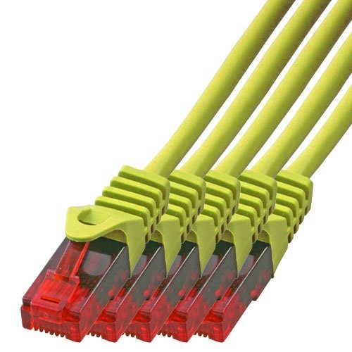 BIGtec - 5 Stück - 30m Gigabit Netzwerkkabel Patchkabel Ethernet LAN DSL Patch Kabel gelb (2x RJ-45