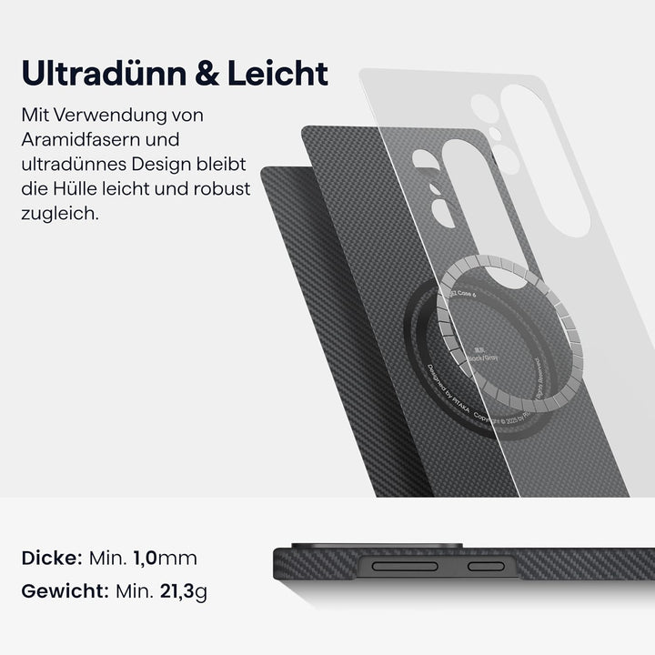 pitaka Hülle für Samsung Galaxy S25 Ultra Ultradünne Handyhülle Magnetische und Kratzfeste Schutzhül