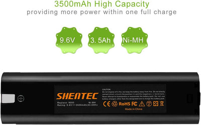 2Packs Shentec NI-MH 3500mAh 9.6V Ersatzakku für Makita Akku 9000 9001 9002 9033 9600 191681-2 19253