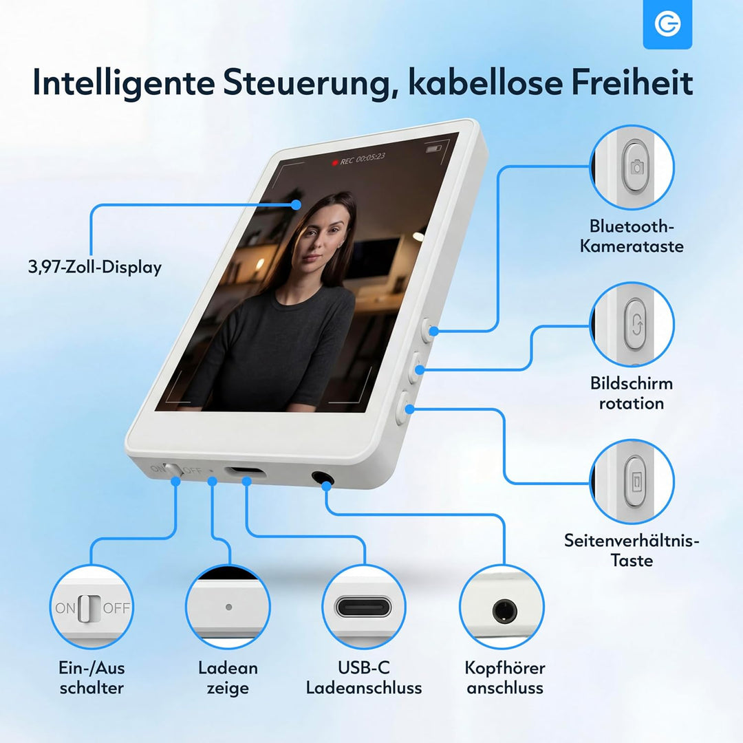 Silvergear® Selfie Monitor Handy | Selfie Monitor iPhone & Android | Smartphone Rückkamera Live Vors