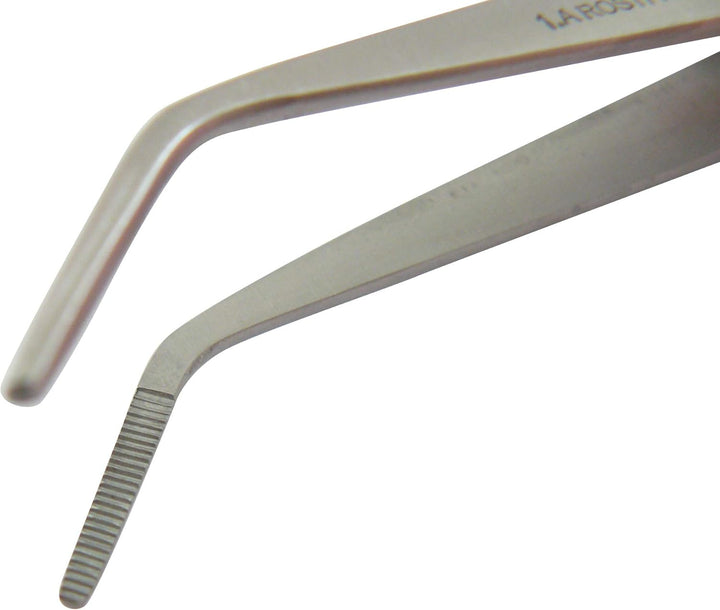 3x Lötpinzette Klemmpinzette Kreuzpinzette Technische Pinzette, gebogen, gerieft, Länge 16 cm