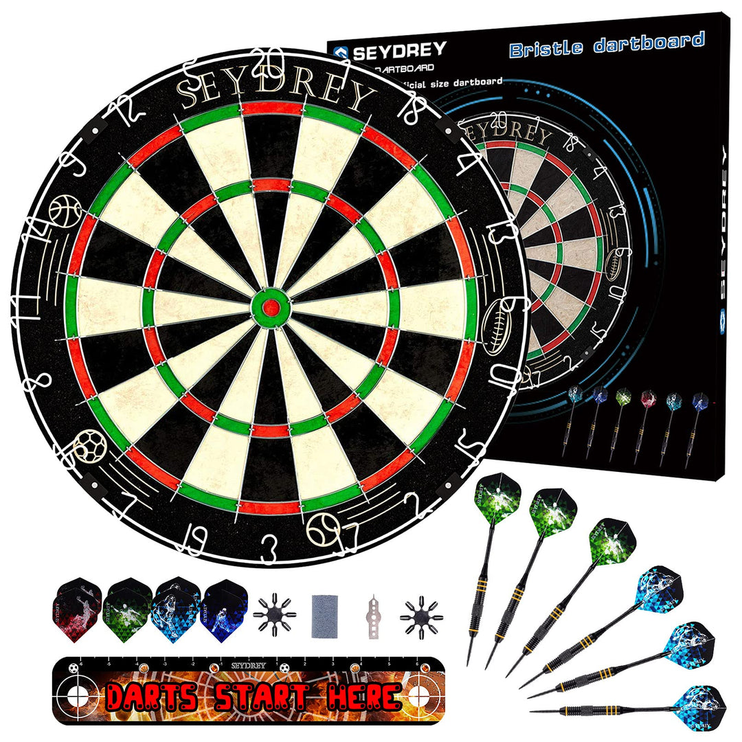 Seydrey Dartscheibe Kork Dartscheibe mit Pfeilen Offizielles Steeldartscheibe Dartscheibe Steeldart