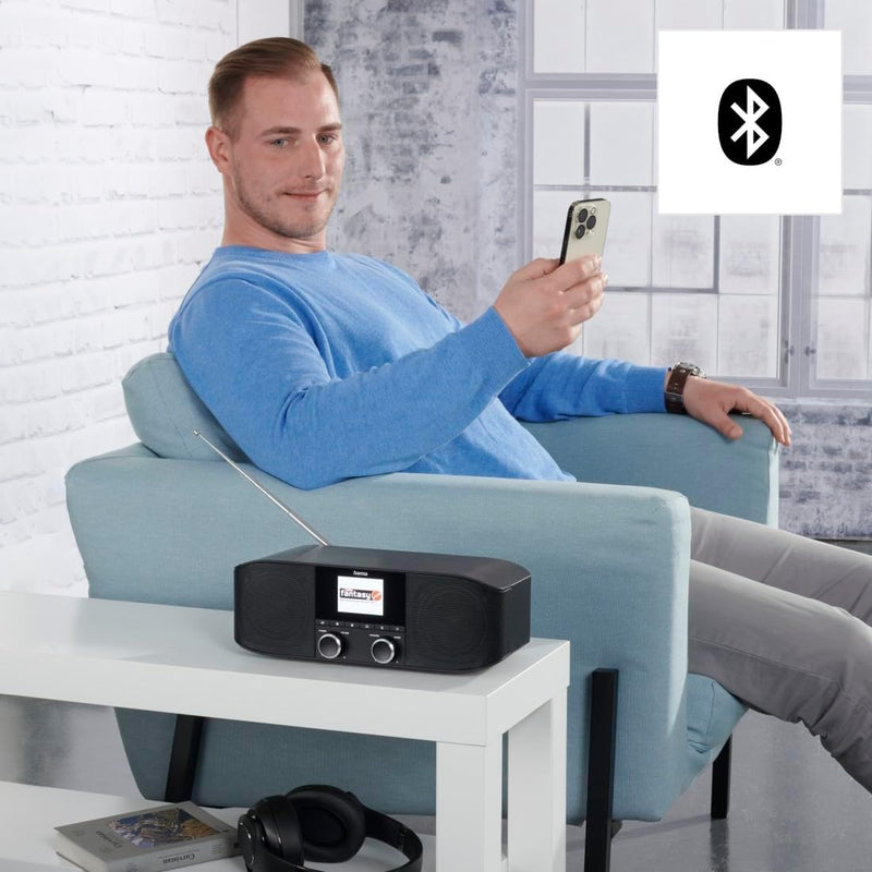 Hama DAB Radio DAB Plus Radio mit Bluetooth Küchenradio DAB+ (DR1410BT Digitalradio Stereo Radio Blu