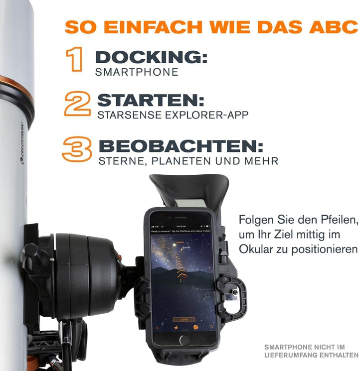 Celestron 22460 StarSense Explorer DX 102AZ Smartphone App-fähiges Refraktor-Teleskop, kompatibel mi