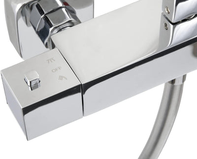 'aquaSu® Duschsystem Tela mit Thermostat-Armatur, Kopfbrause & Handbrause | Handbrause: 3-strahlig |