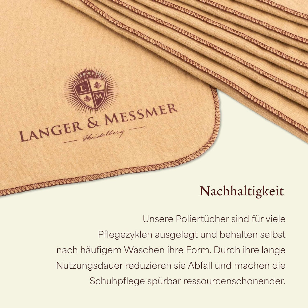 Langer & Messmer Poliertücher für Glattleder aus 100% Baumwolle im praktischen Set - Das Schuhputztu