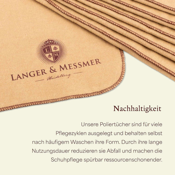 Langer & Messmer Poliertücher für Glattleder aus 100% Baumwolle im praktischen Set - Das Schuhputztu